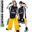 ヒップホップ 衣装 セットアップ 派手 黒 黄色 ダンス衣装 キッズ 子供ダンス服 ダンスウェア K-POP 韓国 男の子 ガールズ Tシャツ パンツ