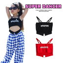ダンス衣装 キッズ トップス ガールズヒップホップ K-POP 韓国 キッズダンス衣装 ヘソ出しトップス 子供ダンス衣装 ダンスウェア 黒 赤(4)