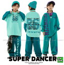 ヒップホップ 衣装 キッズダンス衣装 セットアップ 韓国 子供ダンス服 派手 緑 K-POP hiphop レッスン着 男の子 ガールズ ダンス衣装 キッズ 重...