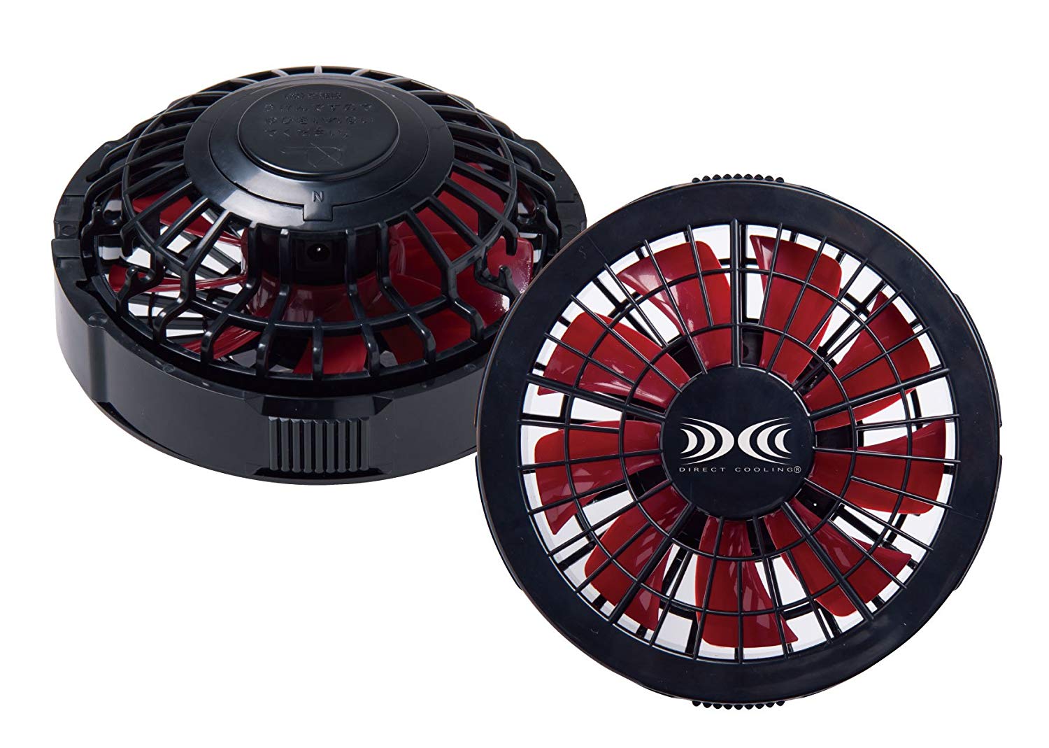 電動ファン付きウェア FAN2200R ワンタッチファン単品クロ×赤 2個 