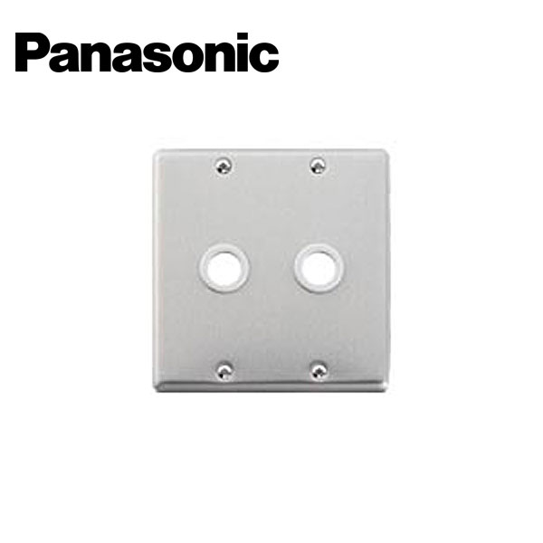 Panasonic/パナソニック WN7562 フルコート加工 フルカラー新金属 大穴電話線プレート 取付枠付 2連【取寄商品】