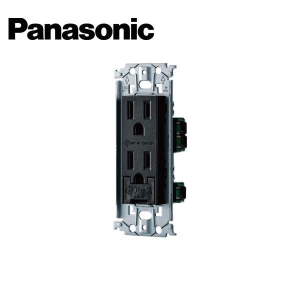 Panasonic/パナソニック WTL11323MB 埋込アースターミナル付接地ダブルコンセント 金属枠付 マットブラック【取寄商品】
