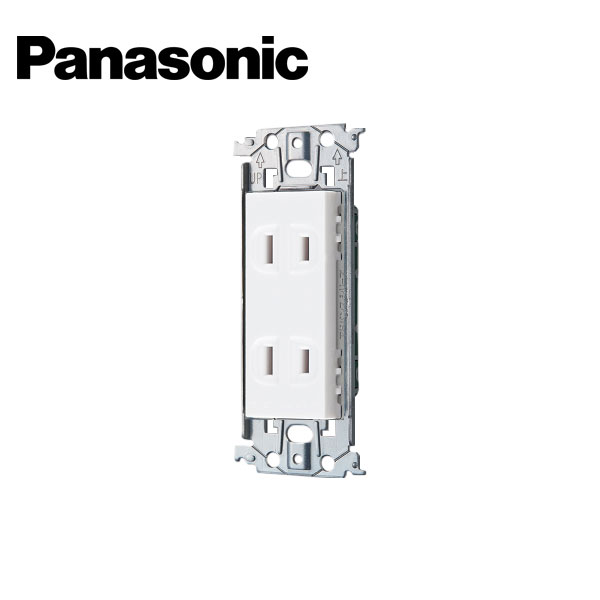 Panasonic/パナソニック WTL1502W アドバンスシリーズ 埋込ダブルコンセント 金属枠付 セラミックホワイト【取寄商品】