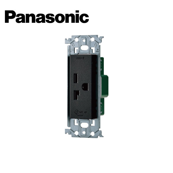 Panasonic/パナソニック WTL19223MB 15A/20A兼用埋込接地コンセント 250V 金属枠付 マットブラック【取寄商品】