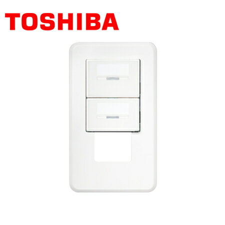 TOSHIBA/東芝ライテック WDGS2202(WW) WIDE-iスイッチ 片オフピカスイッチ2個+機器用スペースセット【取寄商品】のサムネイル