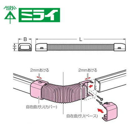 未来工業 MLMF-4W プラモール（自在曲ガリ） カベ白 5個入【取寄商品】