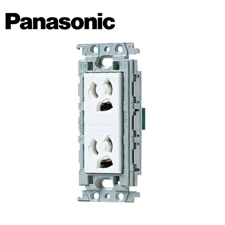 Rakuten - Panasonic/パナソニック WTF11624WK 埋込抜け止め接地ダブルコンセント 絶縁枠付 ホワイト【取寄商品】