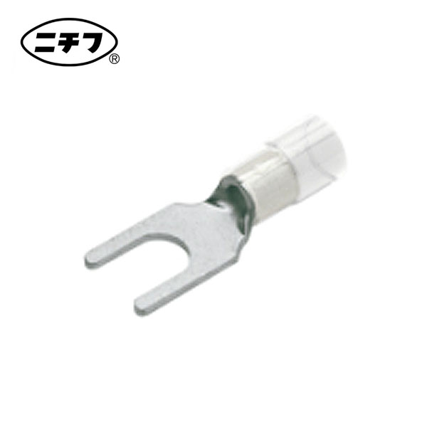 ニチフ TMEX1.25Y-4S 銅専用 環境配慮型 絶縁被覆付圧着端子 先開形(Y形) 透明 100個入