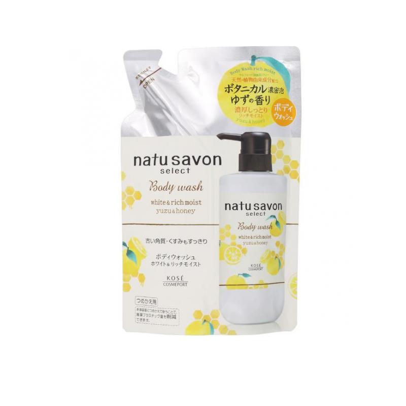 【3980円以上で注文可能】ソフティモ ナチュサボン セレクト ホワイト ボディウォッシュ リッチモイスト ゆず&ハニー 詰め替え用 360mL