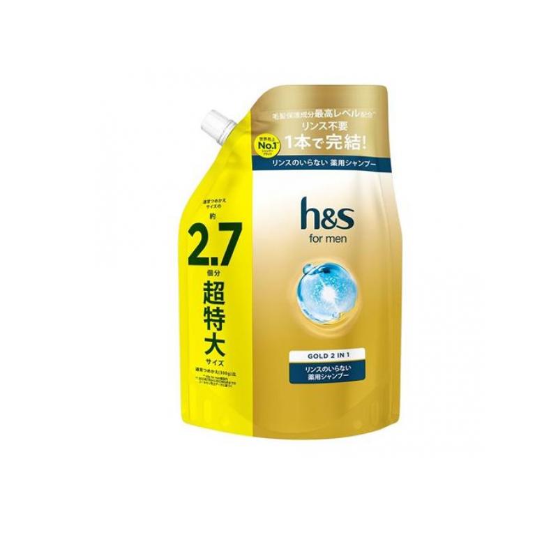 【3980円以上で注文可能】h&s for men ゴールド 2in1 リンスのいらない薬用シャンプー 詰め替え用 超特大 800mL