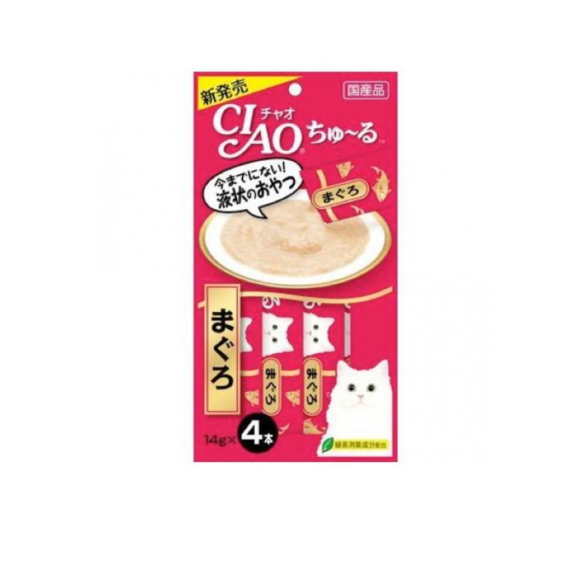 いなば 猫用おやつ CIAOちゅ〜る(チャオちゅーる) まぐろ 14g (×4本)