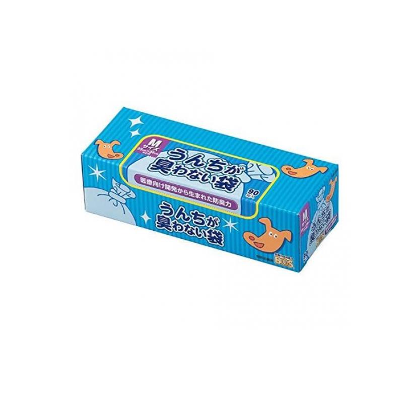 【送料無料！（地域限定）】うんちが臭わない袋 BOS(ボス) イヌ用 Mサイズ マチ付 90枚入 (箱型)