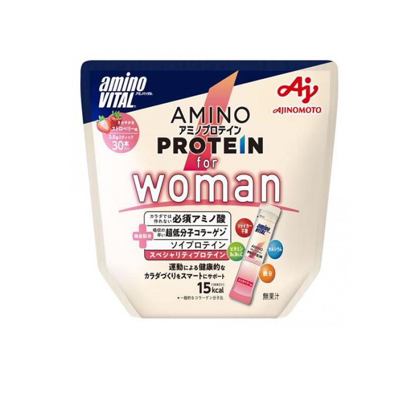 【送料無料！（地域限定）】アミノバイタル アミノプロテイン for Woman ストロベリー味 3.8g× 30本入