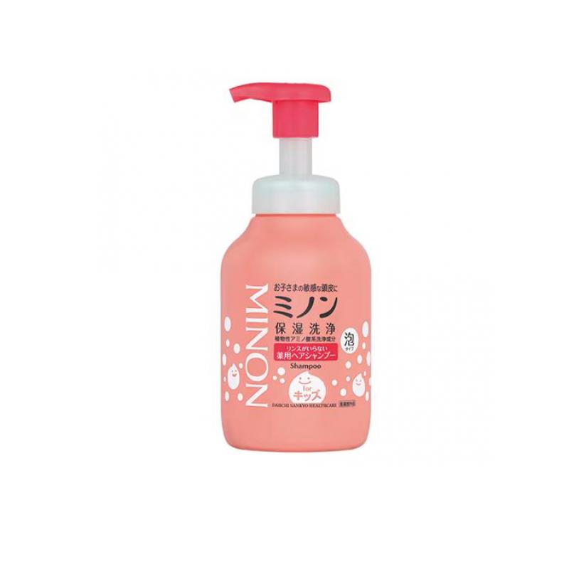 【送料無料！（地域限定）】ミノン リンスがいらない薬用ヘアシャンプーforキッズ 泡タイプ 本体ポンプ 380mL