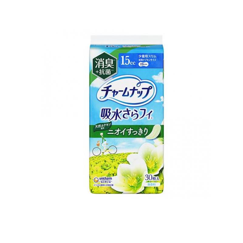 【送料無料！（地域限定）】チャームナップ 吸水さらフィ 消臭+抗菌 15cc 少量用スリム 19cm 30枚入
