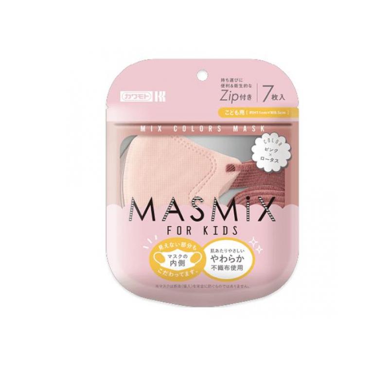 【送料無料！（地域限定）】MASMiX マスミックス 子供用マスク ピンク×ロータス 7枚入