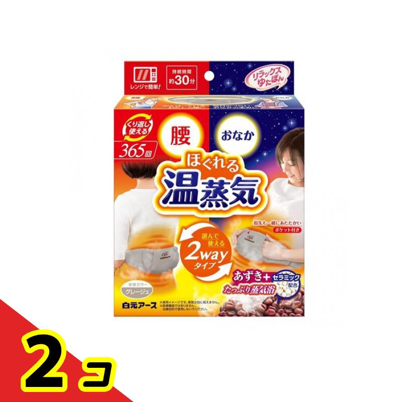 【送料無料！（地域限定）】リラックスゆたぽん 腰・おなか2wayホット ほぐれる温蒸気 1個入 2個セット