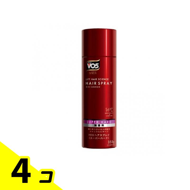 【送料無料!(地域限定)】VO5 for MEN(フォアメン) ヘアスプレイ スーパーハード 無香料 355g 4個セット