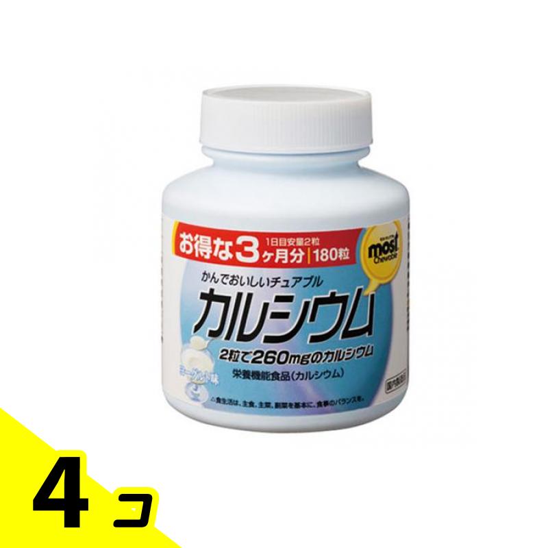 【商品名】 MOSTチュアブル カルシウム 【このような場合に】 毎日の健康に 【製造販売会社】 オリヒロ（ORIHIRO） 【ご使用について】 1日に2粒を目安 【原材料】 麦芽糖、乳糖、ぶどう糖、ドロマイト、カゼインホスホペプチド（乳成分を含む）、ヨーグルトパウダー／貝Ca、ショ糖エステル、酸味料、香料、V.D 製品の特徴 ●カルシウムは成長期や妊娠授乳期中に要求量の増えるミネラルです。 ●本品は吸収面を配慮してカルシウムの他にビタミンDを配合した不足しがちな栄養素を美味しく補給できるヨーグルト味のサプリメントです。