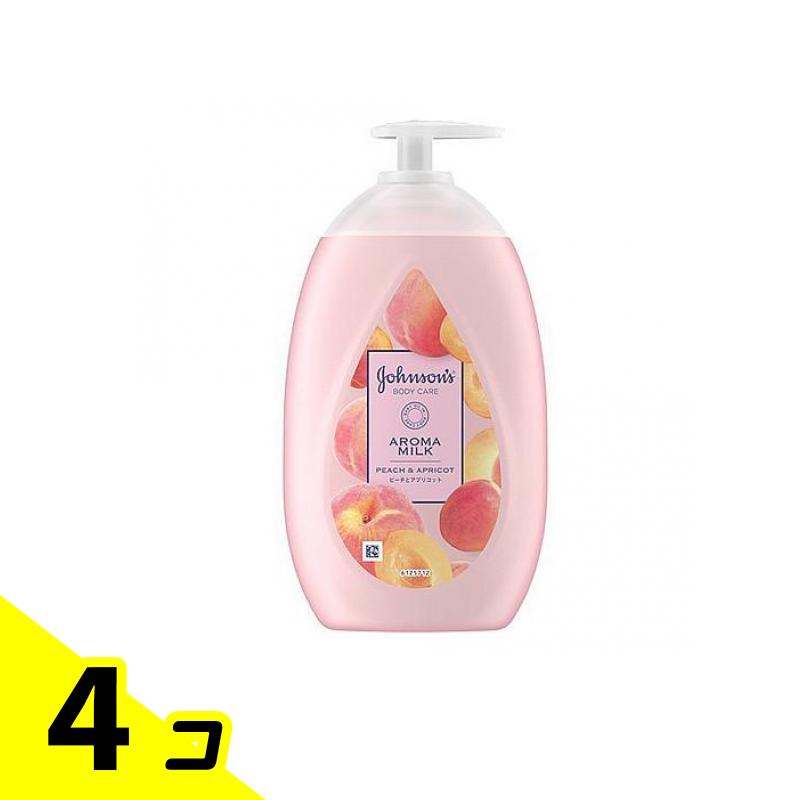 【送料無料！（地域限定）】ジョンソンボディケア ラスティングモイスチャー アロマミルク ピーチとアプリコットの香り 500mL (ポンプ) 4個セット