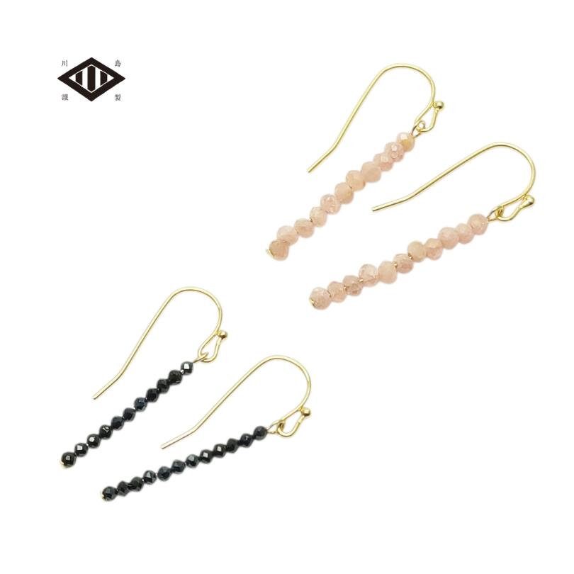 天然石ビーズロングピアスフック|ブ...