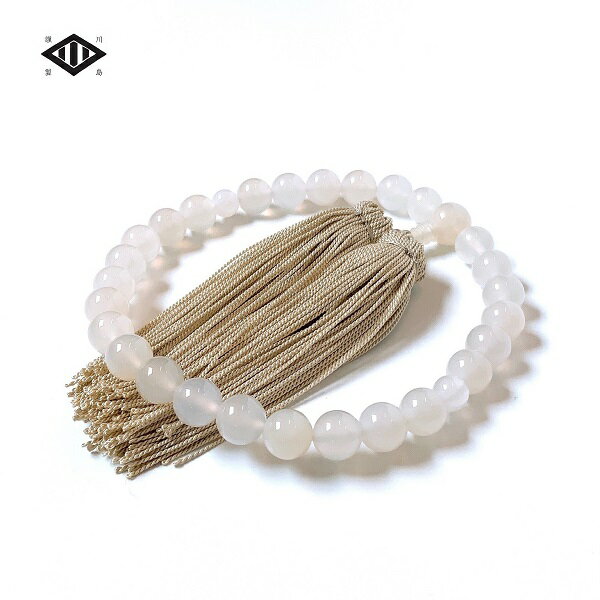 念珠 白めのう 10mm玉 | 出雲国謹製 数珠 パワーストーン 儀式 葬儀 必需品 準備 法事 マナー ねんじゅ..