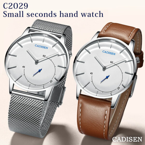 メンズ 腕時計 CADISEN C2029 スモールセコンド ラグジュアリー ビジネス メッシュベルト レザーベルト プレゼント 贈り物