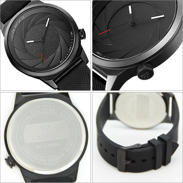 スーパーSALE【大特価】★レディース 腕時計 CADISEN オールブラック C9056 シリコンベルト ブランド シンプル プレゼント ギフト 2
