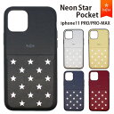  Kajsa カイサ Neon Star Pocket case　ネオンスターポケットケース iPhone11PRO iPhone11PROMAX 星 可愛い おもしろ雑貨 プレゼント ギフト 