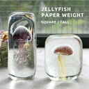 オブジェ ペーパーウェイト ガラス ジェリーフィッシュ くらげ HERE JELLYFISH PAPER WEIGHT SQUARE / TALL トール スクエア 海月 クラゲ 重し 文鎮 インテリア 置物 ガラス 気泡 おしゃれ ギフト プレゼント