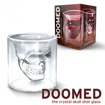 【店内全品5-10倍★】 おもしろ 雑貨 プレゼント ギフト 景品 贈り物 DOOMED SKULL GLASS ヘッドショット グラス 50ml ドクロ 骸骨 ショット ロック スカルグラス グッズ 輸入雑貨 腕時計とおもしろ雑貨のシンシア プレゼント 【あす楽対応可】