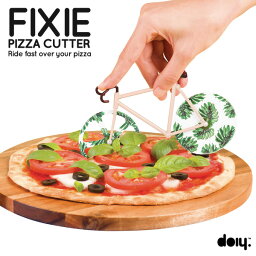 おもしろキッチングッズ 【今週末限定クーポン】doiy. FIXIE PIZZA CUTTER フィクシーピザカッター キッチン グッズ フィックスバイク 調理道具 ドンキー ステンレス pizzza ピザ おしゃれ おもしろ 自転車 カラフル スタンド付 パッケージ おもしろ雑貨 ギフト プレゼント