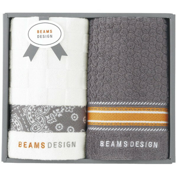 BEAMS DESIGN チェッカーバンダナ フェイスタオル2P(グレー)＜2000＞ギフト 内祝い お祝い 手土産 お土産 プレゼント 誕生日 引き出物 結婚内祝い 出産内祝い 出産祝い 結婚祝い 贈答品 詰め合わせ 快気祝い 快気内祝い 香典返し 満中陰志 粗供養 法事 法要
