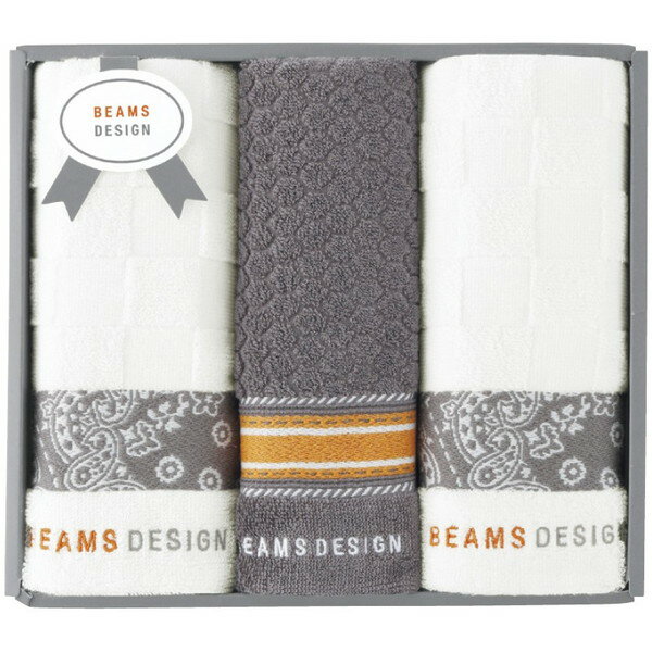 BEAMS DESIGN チェッカーバンダナ フェイスタオル2P＆タオルハンカチ(グレー)＜2500＞ギフト 内祝い お祝い 手土産 お土産 プレゼント 誕生日 引き出物 結婚内祝い 出産内祝い 出産祝い 結婚祝い 贈答品 詰め合わせ 快気祝い 快気内祝い 香典返し 満中陰志 粗供養 法事 法要