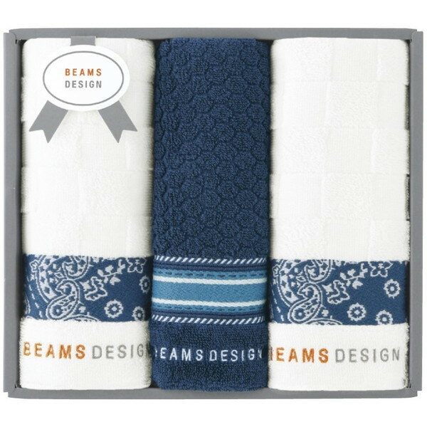 BEAMS DESIGN チェッカーバンダナ フェイスタオル2P＆タオルハンカチ(ネイビーブルー)＜2500＞ギフト 内祝い お祝い プレゼント 誕生日 引き出物 結婚内祝い 出産内祝い 出産祝い 結婚祝い 贈答品 詰め合わせ 快気祝い 快気内祝い 香典返し 満中陰志 粗供養 法事 法要