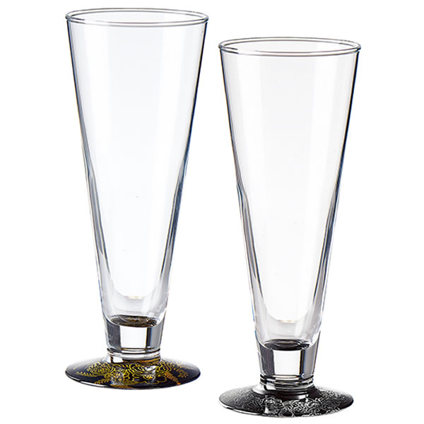 乐天商城 - ピルスナーグラスペア＜5600＞母の日 誕生日 プレゼント 結婚祝い 記念日 お祝い 御祝い ギフト 贈り物 誕生日 プレゼント 結婚式 引き出物 洋食器 おしゃれ 自宅使い★紀州漆器で培ったノウハウで透明感あるガラスに塗りと蒔絵を施しました【送料込み(北海道、沖縄不可)】