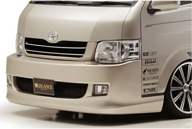 Front Spoiler - ジェイクラブ ハイエース 200系 3型 フロント フルバンパー Ver.1 ワイド用 FRP 未塗装 j-club LEGANCE レガンス