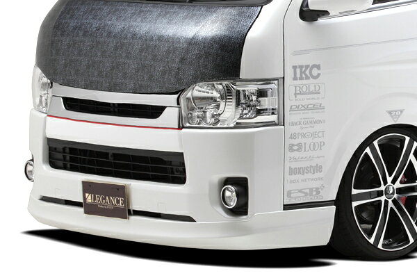 ジェイクラブ ハイエース 200系 4型 5型 6型 7型 フロントハーフスポイラー ナロー用 FRP 未塗装 j-club LEGANCE レガンス(2.0)