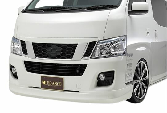 Front Spoiler - ジェイクラブ NV350 キャラバン E26 前期 フロントハーフスポイラー ナローボディ専用 FRP 未塗装 j-club LEGANCE レガンス
