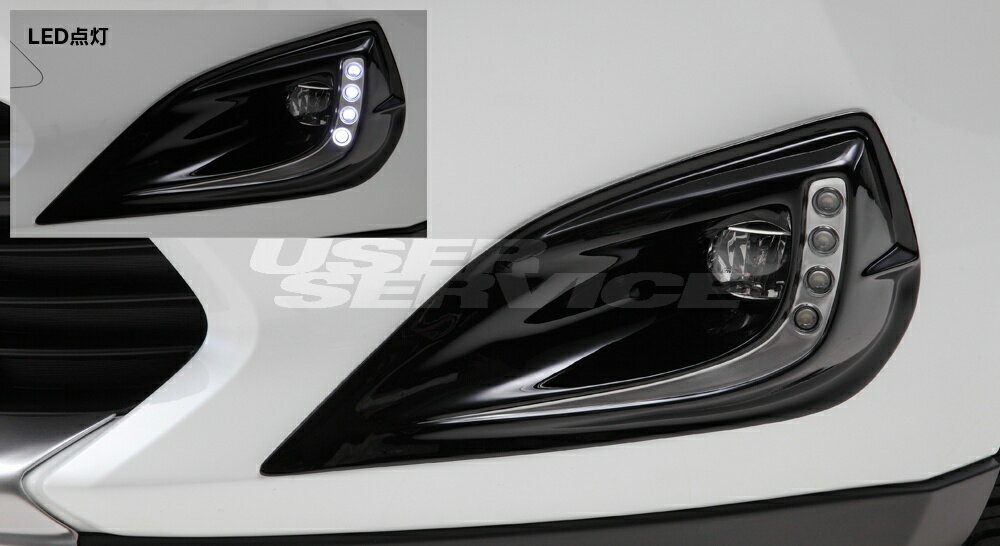 LXモード ハリアーハイブリッド AVU65 前期 LXフォグランプガーニッシュ LEDなし FRP 塗装済 LX-MODE