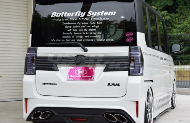 バタフライシステム タント カスタム LA600S 前期 後期 共通 リアバンパースポイラー FRP 未塗装 Butterfly System 黒死蝶 セカンドインパクト