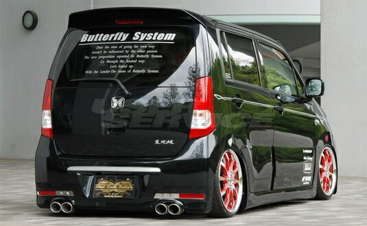 バタフライシステム ワゴンR MH23 ゲーベン マフラー SS09 シングル サイレンサー付き 黒死蝶 セカンドインパクト 個人宅発送追金有