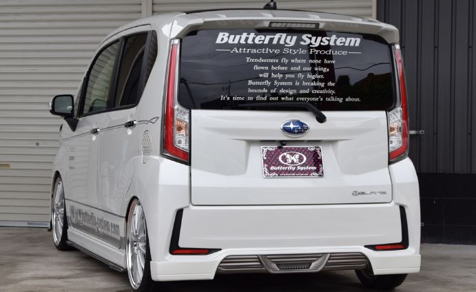 バタフライシステム ステラ カスタム LA150F リアハーフスポイラー 付加タイプ 未塗装 グランツ フラップ 個人宅発送追金有