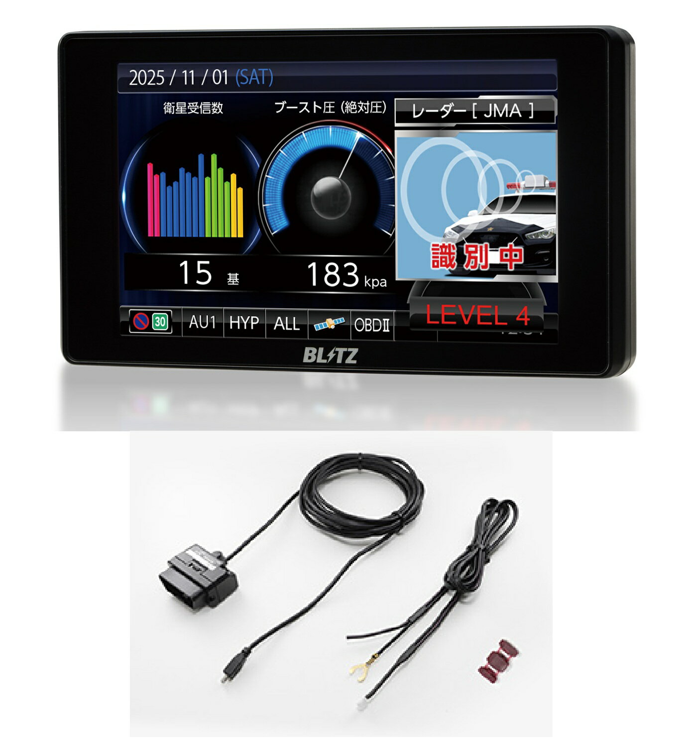 【在庫有/即納】BLITZ ブリッツ TL406RW レーザー＆レーダー探知機 最新モデル Touch-LASER OBDIIアダ..