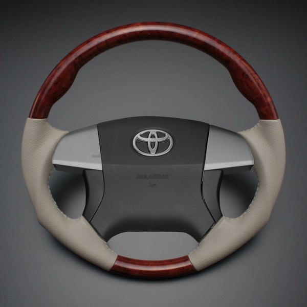 フェガーリ カローラアクシオ 140系 ハイグレード ウッド&レザー ステアリング ガングリップ レザー部分 :高品質PVCレザー スポーク部分 :5層構造ABS LS34 FEGGARI