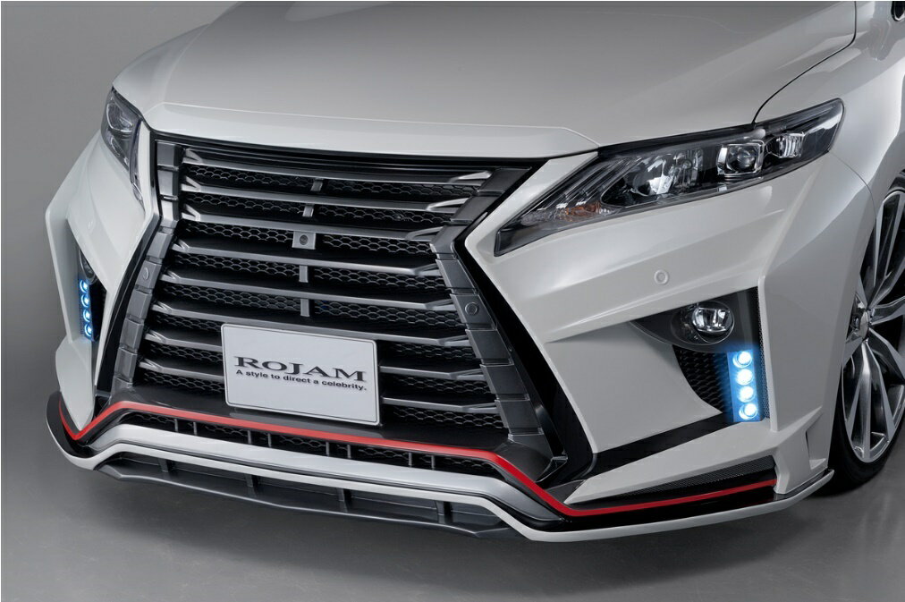 ロジャム ハリアー ZSU 60系 前期 フロントバンパースポイラー Ver.1 LED Ver FRP 未塗装 ROJAM IRT GE..