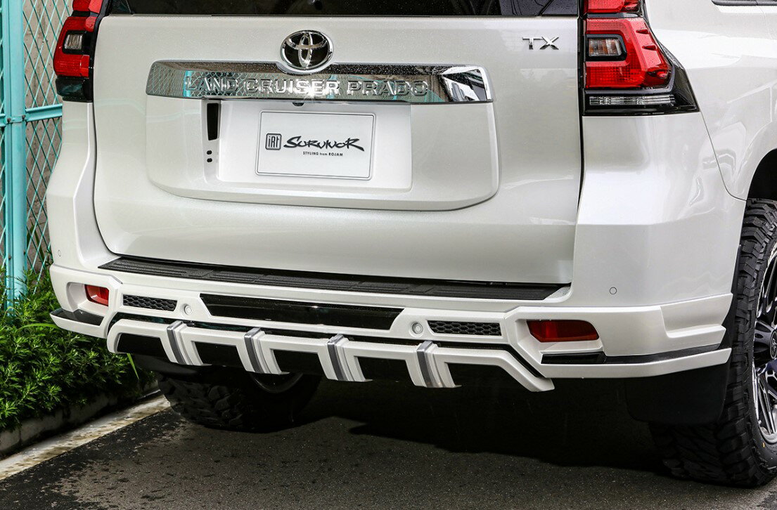 ロジャム ランドクルーザー プラド TRJ150W 後期 リアハーフスポイラー FRP 未塗装 24-rs-pr1502s ROJAM IRT SURVIVOR