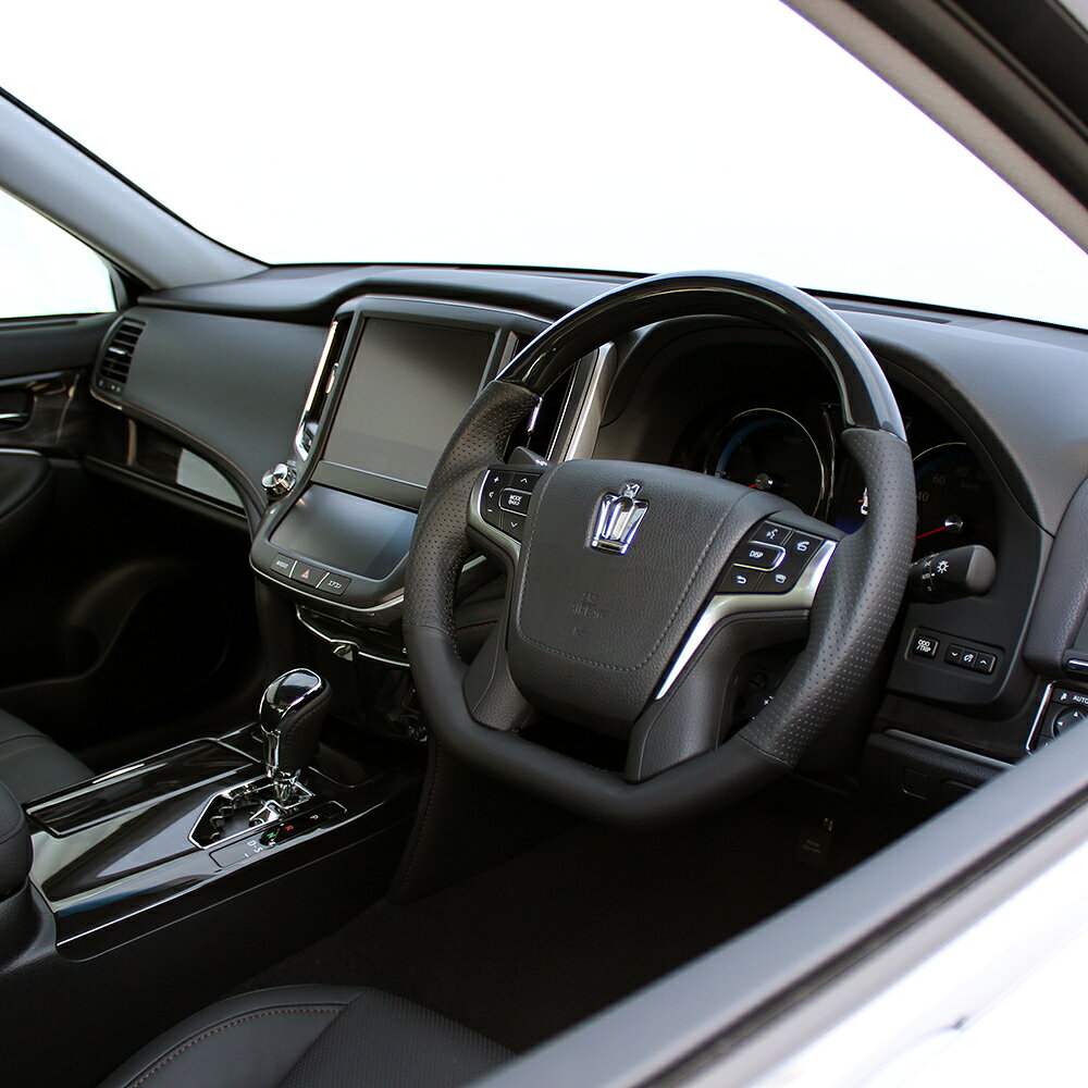 レアル アルファード ヴェルファイア 30系 ステアリング Dシェイプ S210-BKW-BK REAL プレミアムシリーズ