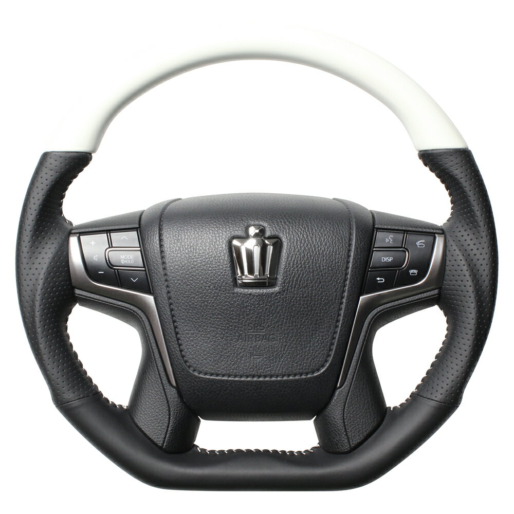 レアル ランドクルーザープラド 150系 後期 ステアリング Dシェイプ S210-WHW-WH REAL プレミアムシリーズ