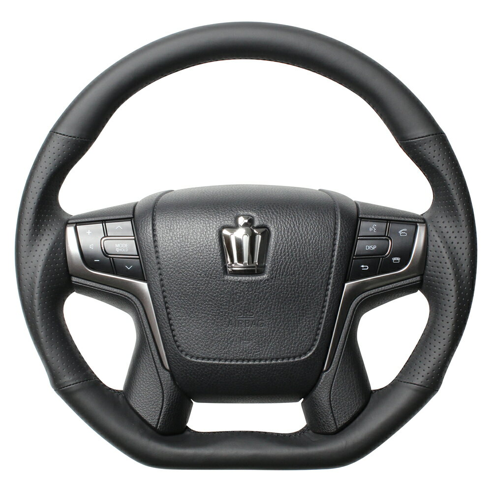 レアル アルファード ヴェルファイア 30系 ステアリング Dシェイプ S210-LPB-BK REAL プレミアムシリーズ